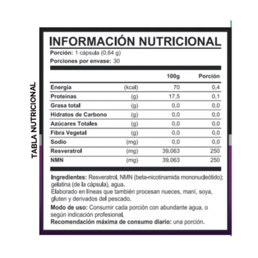 RESVERATROL + NMN (30 cápsulas)